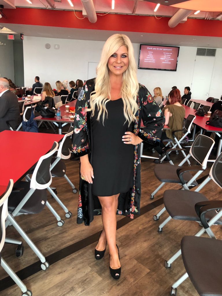 Lifestyle blogger Shannon Lazovski at  FashionSpeak 2018 hosted by Detroit Garment Group.