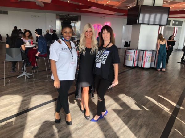 Lifestyle blogger Shannon Lazovski and fashion designer Cheryl Zemke attend FashionSpeak2018. 