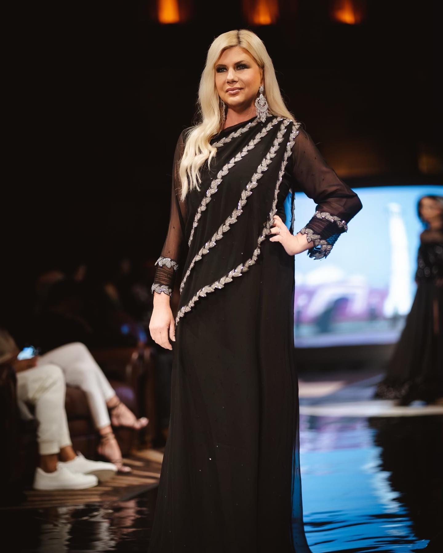 Shannon Lazovski representing Taj Cottage at NYFW 2023 in New York. 